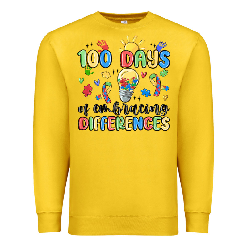 100 Days Of Embracing Differences Premium Sweatshirt by MaliasSmallBusiness | Teevron