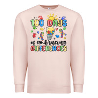 Pale Pink 100 days of embracing differences Premium Sweatshirt - MaliasSmallBusiness
