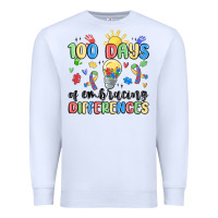 White 100 days of embracing differences Premium Sweatshirt - MaliasSmallBusiness