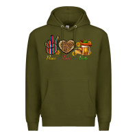 Army Green Peace Love Fiesta Premium Hoodie - BundleAndBundleShop