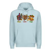 Blue Mist Peace Love Fiesta Premium Hoodie - BundleAndBundleShop