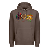 Coffee Peace Love Fiesta Premium Hoodie - BundleAndBundleShop