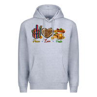 Heather Grey Peace Love Fiesta Premium Hoodie - BundleAndBundleShop