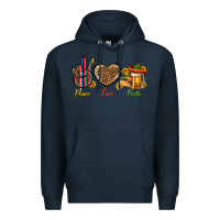 Navy Peace Love Fiesta Premium Hoodie - BundleAndBundleShop