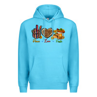Ocean Blue Peace Love Fiesta Premium Hoodie - BundleAndBundleShop