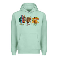 Seafoam Peace Love Fiesta Premium Hoodie - BundleAndBundleShop