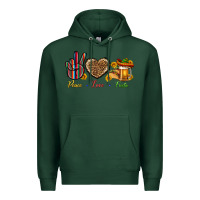 Sports Green Peace Love Fiesta Premium Hoodie - BundleAndBundleShop