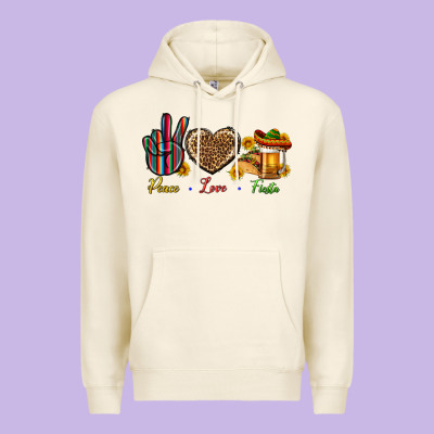 Peace Love Fiesta Premium Hoodie Designed By Bundleandbundleshop