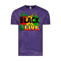 Cloud Purple stay black and live Vintage Tee - Zillion Design Studio