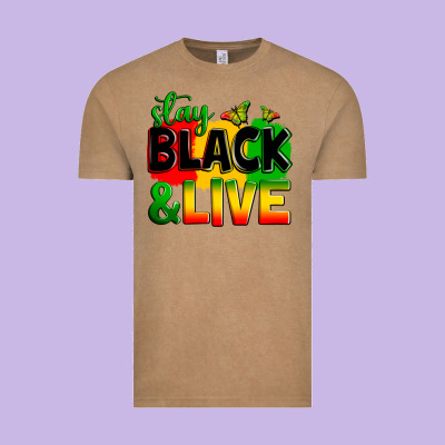 Stay Black And Live Vintage Tee Designed By Zillion Design Studio
