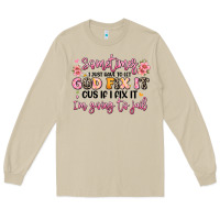 Mushroom sometimes i just have to let god fix it Long Sleeve Tee - JahusDesignShop