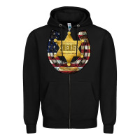 Black sheriff american flag Zipper Hoodie - JahusDesignShop