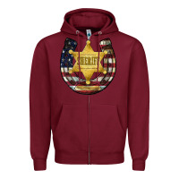 Burgundy sheriff american flag Zipper Hoodie - JahusDesignShop