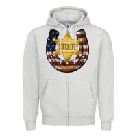 Dove Grey sheriff american flag Zipper Hoodie - JahusDesignShop