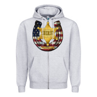 Heather Grey sheriff american flag Zipper Hoodie - JahusDesignShop