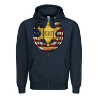 Navy sheriff american flag Zipper Hoodie - JahusDesignShop