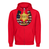 Red sheriff american flag Zipper Hoodie - JahusDesignShop