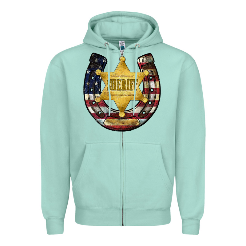 Sheriff American Flag Zipper Hoodie by JahusDesignShop | Teevron