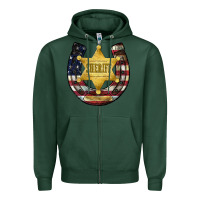Sports Green sheriff american flag Zipper Hoodie - JahusDesignShop