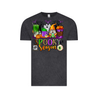 Vintage Black Spooky Season Coffee Cups Vintage Tee - texasbilliewilder