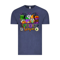 Vintage Denim Spooky Season Coffee Cups Vintage Tee - texasbilliewilder