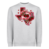 Valentine' S Day Texas Map With Roses Heavyweight Sweatshirt | Teevron
