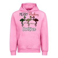 Fuchsia Pink Merry Flocking Christmas Urban Hoodie - Bettercallsaul