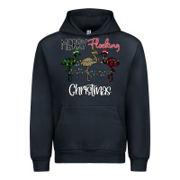 Navy Merry Flocking Christmas Urban Hoodie - Bettercallsaul