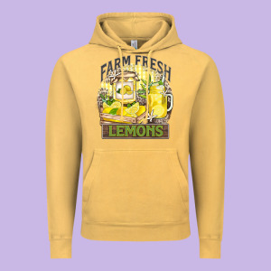 Farm Fresh Lemons Vintage Hoodie Designed By Zillion Design Studio