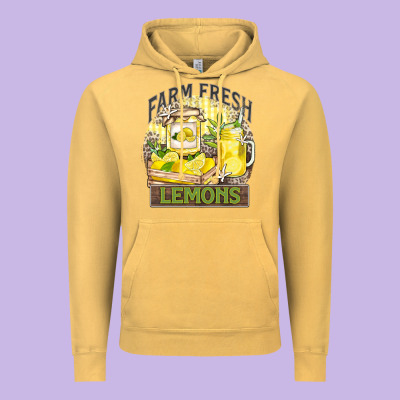 Farm Fresh Lemons Vintage Hoodie Designed By Zillion Design Studio