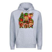 Heather Grey Christmas Elf Truck Premium Hoodie - BundleAndBundleShop