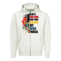 Oatmeal Heather always chingona sugar skull Zipper Hoodie - BundleAndBundleShop