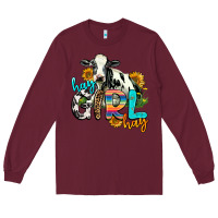 Burgundy hay girl hay Long Sleeve Tee - AdoDesignShop