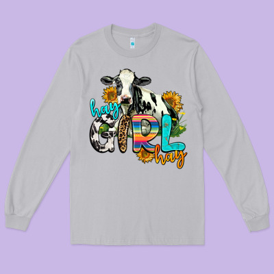 Hay Girl Hay Long Sleeve Tee Designed By Adodesignshop