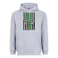 Heather Grey shamrock usa flag Heavyweight Hoodie - MaliasSmallBusiness