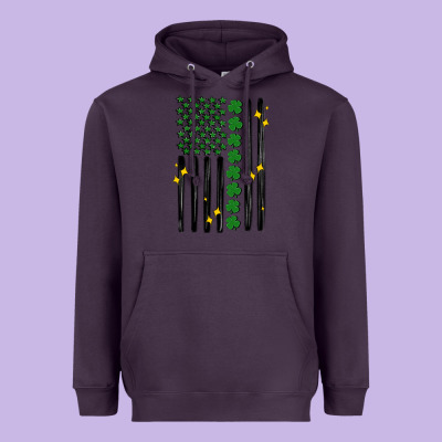 Shamrock Usa Flag Heavyweight Hoodie Designed By Maliassmallbusiness