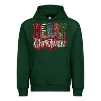 Forest Green Merry Christmas Buffalo Plaid Leopard Urban Hoodie - Bettercallsaul