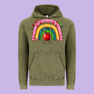 School Rainbow Vintage Hoodie Designed By Zillion Design Studio