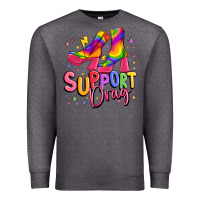 Charcoal Heather support drag pride Premium Sweatshirt - MaliasSmallBusiness