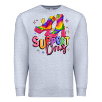 Heather Grey support drag pride Premium Sweatshirt - MaliasSmallBusiness