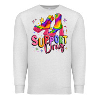 Oatmeal Heather support drag pride Premium Sweatshirt - MaliasSmallBusiness