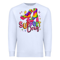 White support drag pride Premium Sweatshirt - MaliasSmallBusiness