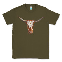 Army Green longhorn cow head Classic Tee - RanaPortraitStore