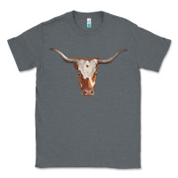 Charcoal Heather longhorn cow head Classic Tee - RanaPortraitStore
