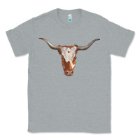 Heather Grey longhorn cow head Classic Tee - RanaPortraitStore
