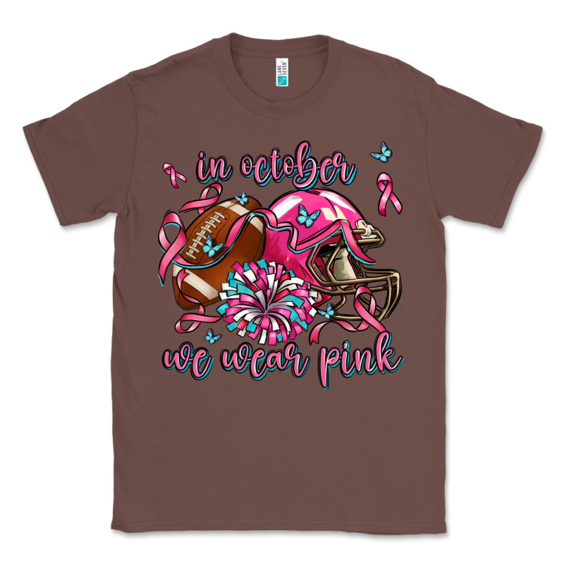 In October We Wear Pink Football Classic Tee by AdoDesignShop | Teevron