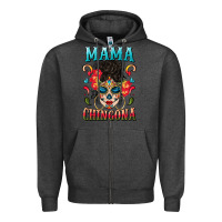 Charcoal Heather mama chingona Zipper Hoodie - BundleAndBundleShop