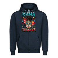 Navy mama chingona Zipper Hoodie - BundleAndBundleShop