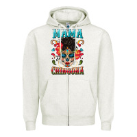 Oatmeal Heather mama chingona Zipper Hoodie - BundleAndBundleShop