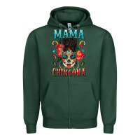 Sports Green mama chingona Zipper Hoodie - BundleAndBundleShop
